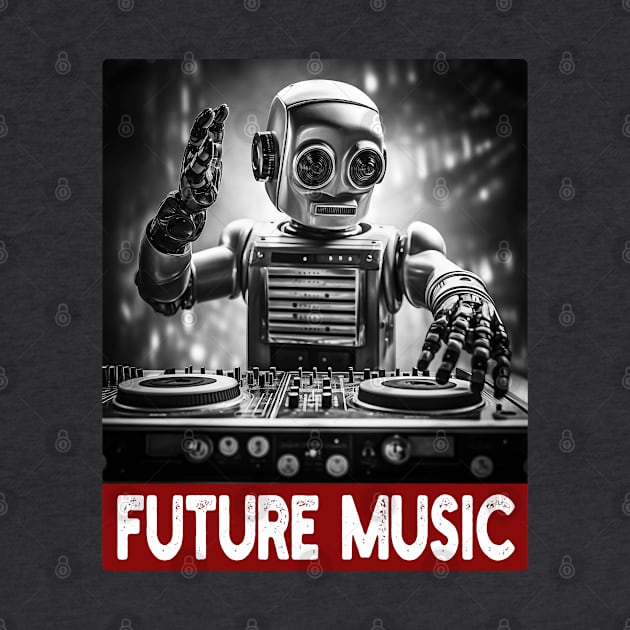Future Music - Techno DJ Vintage Robot by Dazed Pig